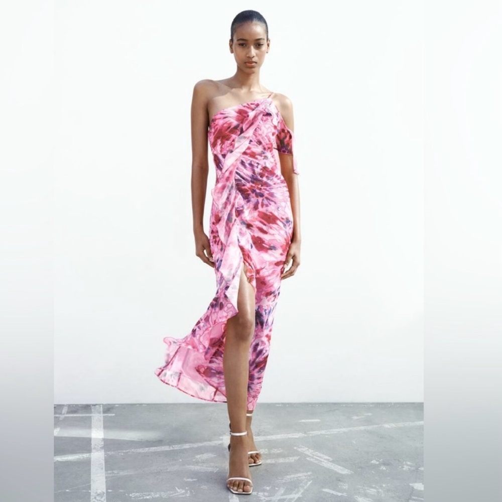 NWT ZARA Ruffle Maxi Dress